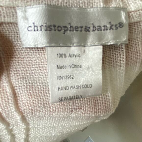 Christopher Banks Cream Scarf with fringe - Picture 5 of 9